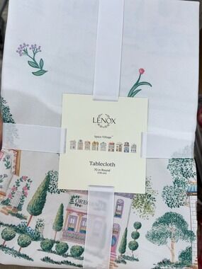 Lenox Spice Village Round Tablecloth 70 in Round NWT
